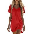 thumbnail image 1 of Edvintorg Beach Dresses for Women Short Sleeve Summer Casual Shirt Dress with Pockets Plus Size Womens Clothing, 1 of 7