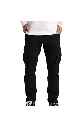 Black Cargo Pants for Men Casual Trousers Work Wear Cargo Pants with 6 Pockets Loose Large Size Tactical Pants