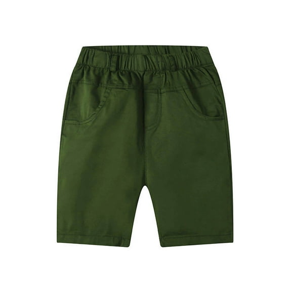 Edvintorg Boys Cargo Shorts Summer Clearance Solid Color Classic Fit Casual Workwear Shorts Elastic Waist Beach Shorts with Pockets School Outfits 4-10 Years