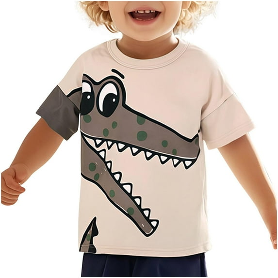 Edvintorg Boys Cartoons Printing Tee Shirt T-Shirts for Kids Boy Summer Short Sleeve Casual Cotton Tops Clothes 4-16Years Children's Clothing