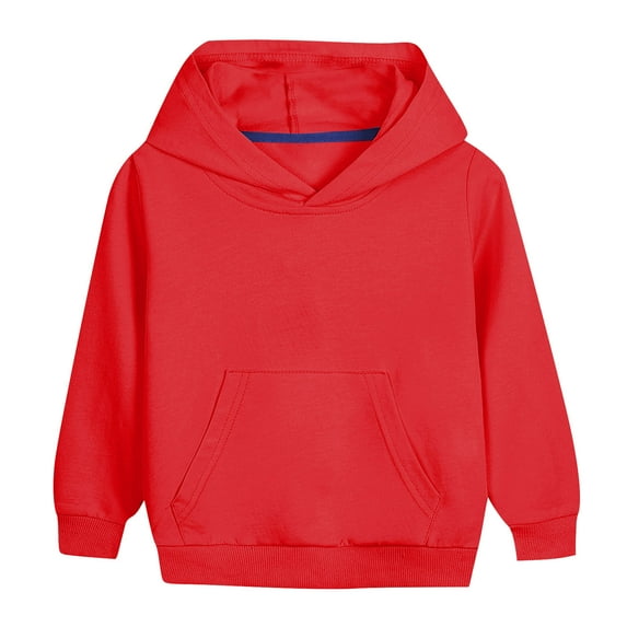 Edvintorg Boys Hoodie Toddler Kids Solid Color Long Sleeve Casual Sports Pullover Tops Sweatshirt & Hoodies 2-12 Years