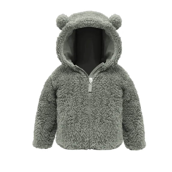 Edvintorg Boys Jacket Cotton Fleece Long Sleeve Hooded Zip up Coat Fall Winter Casual Outerwear Clothes for Boys Size 3M-24M