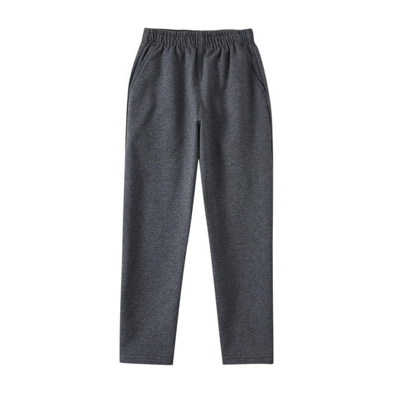 Edvintorg Boys Pants Solid Color Casual Sports Cotton Pants Elastic Waisted Loose Pants with Pocket School Outfit Boys Athletic Pants 3-16 Years