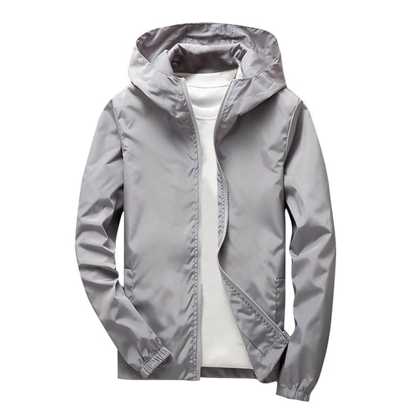 Edvintorg Boys Rain Jacket Outdoor Waterproof Casual Raincoat Long Sleeve Zip up Hooded Windbreaker with Pocket Boys Clothing Size 3-12