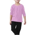 thumbnail image 1 of Edvintorg Boys Shirts Long Sleeve Fashion Solid Color Round Neck Casual Loose Athletic Tees Cotton Fall Tops Boys Tshirts 2-11 Years, 1 of 7