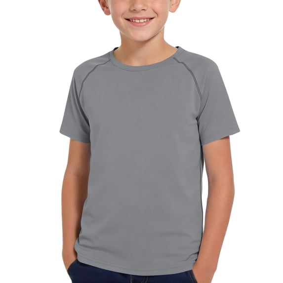 Edvintorg Boys Shirts Size 3-12 Breathable Quick Dry Short Sleeve Crewneck Casual Athletic Tops Clothes for Boys