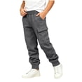 thumbnail image 1 of Edvintorg Boys Sweatpants Solid Color Casual Jogger Elastic Waisted Cuffed Athletic Pant with with Pocket Kids Clothes Size 5-14, 1 of 8