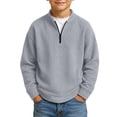 thumbnail image 1 of Edvintorg Boys Sweatshirts Quarter Zip Long Sleeve Casual Pullover Top Fall Winter Crew Neck Loose Sweatshirt Boys Clothes Size 3-14, 1 of 9