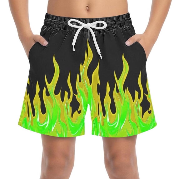 Edvintorg Boys Swim Trunks Printed Elastic Waisted athletic Casual Board Shorts with Drawstring Summer Clothes Size 4-15