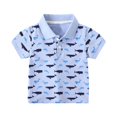 thumbnail image 1 of Edvintorg Boys T Shirts Summer School Outfit Cute Printing Short Sleeve Turndown Collar Casual Cotton T-Shirts Children's Shirt for Boys Girls 1-10 Years, 1 of 3