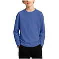 thumbnail image 1 of Edvintorg Boys' Tops, Tees & Shirts Solid Color Cerw Neck Long Sleeve Lightweight Casual Pullover Blouse Boys Clothes Size 2-13, 1 of 7