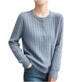 thumbnail image 1 of Edvintorg Cardigans for Women Knitting Cotton Long Sleeve Crew Neck Casual Button Down Sweater Women Clothes S-2XL Gray, 1 of 5
