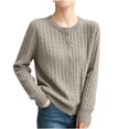 thumbnail image 1 of Edvintorg Cardigans for Women Knitting Cotton Long Sleeve Crew Neck Casual Button Down Sweater Women Clothes S-2XL Silver, 1 of 5