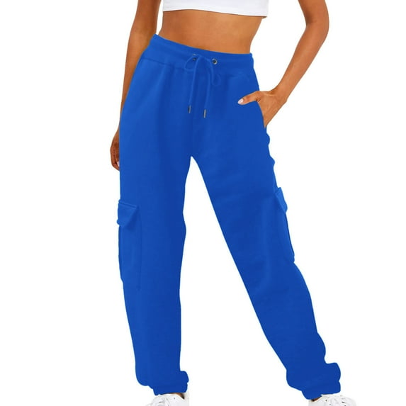 Edvintorg Cargo Pants Women 2023 Streetwear Women's Loose Casual Sweatpants Fashion Lace-Up Ankle Overalls Elastic Waist Drawstring Trousers With Pockets On Clearance