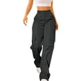 thumbnail image 1 of Edvintorg Cargo Pants Women Plus Size Fashion Streetwear High Waisted Lightweight Stretchy Hiking Casual Pants with Pockets Dark Gray M, 1 of 6