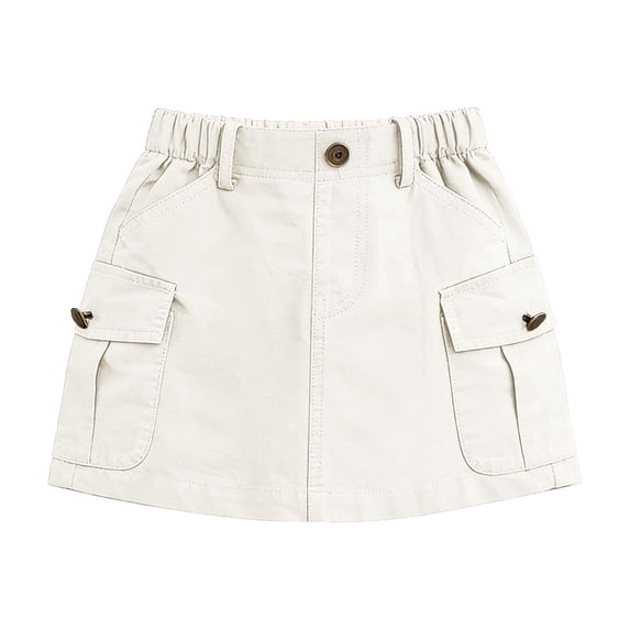 Edvintorg Cargo Skirt for Girls Cotton Outdoor Elastic Waisted Casual Mini Skirts Kids Clothes Girls Size 3-14