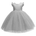 thumbnail image 1 of Edvintorg Children's Party Dress Fashion Solid Color Mesh Puffy Dresses Girls' Performance formal Dress with Bowknot 4-10 Years, 1 of 5
