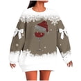 thumbnail image 1 of Edvintorg Christmas Sweatshirts for Women Fashion Holiday Style Real Bow Loose Long Sleeve Pullover Top Fall Winter Plus Size Clothing, 1 of 5