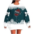 thumbnail image 1 of Edvintorg Christmas Sweatshirts for Women Fashion Holiday Style Real Bow Loose Long Sleeve Pullover Top Fall Winter Plus Size Clothing, 1 of 5