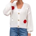 thumbnail image 1 of Edvintorg Cropped Cardigan for Women Halloween V Neck Loose Casual Knit Sweater Lightweight Open Front Top Women Clothing White S-XL, 1 of 7