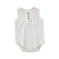 thumbnail image 1 of Edvintorg Cute Body for Newborns Solid Color Round Neck Sleeveless Jumpsuit Summer Breathable Cotton Bodysuit Baby Onesies 0-24 Months, 1 of 3