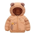 thumbnail image 1 of Edvintorg Cute Winter Jacket for Toddler Kids Boys Girls Bear Ear Hooded Padded Coat Long Sleeve Children's Outerwear with Zipper 2-7 Years, 1 of 4