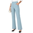 thumbnail image 1 of Edvintorg Dress Pants Women High Waisted Business Casual Trouser Solid Color Stretch Flare Pant with Pocket Women's Clothes Light Blue S-2XL, 1 of 6
