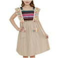 thumbnail image 1 of Edvintorg Dresses for Girls Summer Ethnic Style Round Neck Sleeveless Loose Casual Dress Cute Flying Sleeve Beach Dress 2-8 Years, 1 of 7
