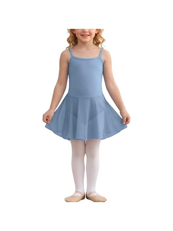Dresses for Girls Trendy Sleeveless Dance Dress Skirted Leotard Summer Clothes for Girls Size 3-15