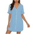 thumbnail image 1 of Edvintorg Dresses for Women Fashion Casual Short Sleeve Button Down Shirt Dress Summer Loungewear, 1 of 6