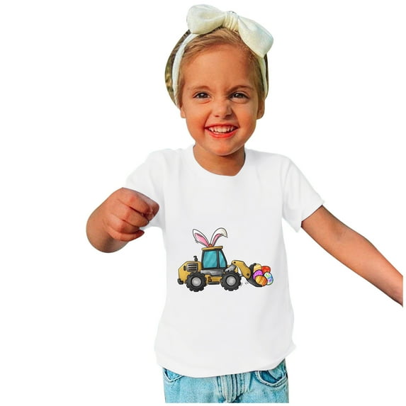 Edvintorg Easter Tee Shirts For Kids Summer Clearance Boys Girls Tshirt 2024 Fashion Kawaii Printed Round Neck Short Sleeve Tee Top 3-14Years Schools Outfit Children's Clothing