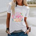 thumbnail image 1 of Edvintorg Easter Tshirts Shirts For Women Summer Cute Bunny Print Round Neck Short Sleeves Tops Loose Fit Basic Blouse Easter Gifts On Clearance, 1 of 5