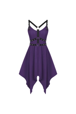 Fashion Dress Gothic Vintage Romantic Casual Goth Dress for Women Retro Black Punk Spaghetti Strap Dresses Party Cosplay