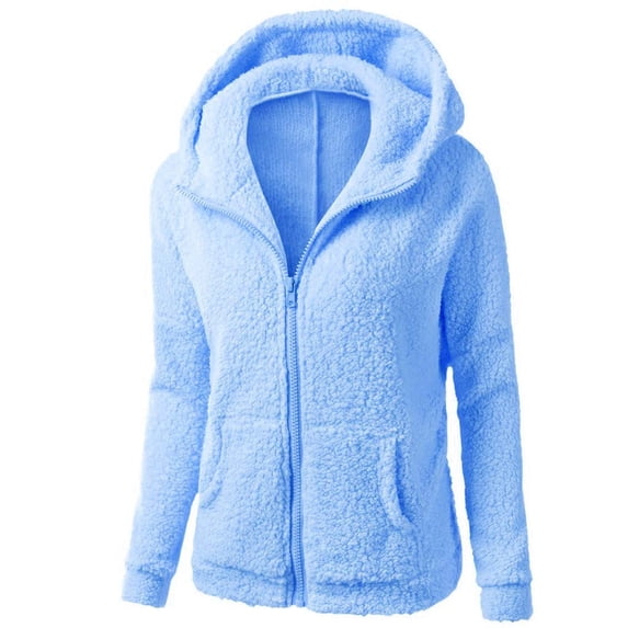 Edvintorg Fleece Jackets for Girls Solid Color Long Sleeve Hooded Casual Outerwear with Zipper Girls Winter Coat 5-14 Years Teenage Girls' Clothing