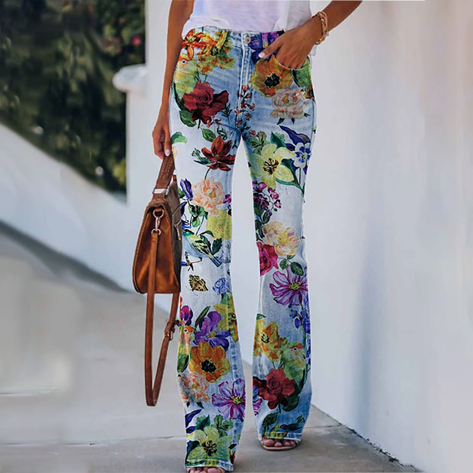 Edvintorg Flower/Butterfly Jeans for Women Sexy Elegant Denim