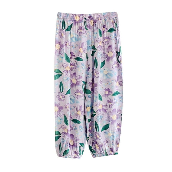 Edvintorg Flowers Printed Pants for Kids Girls Summer Toddler Baby Girls Clothes Fashion Cute Kawaii Pants Trousers Girls Leggings 2-8Years