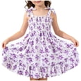 thumbnail image 1 of Edvintorg Girl Dress Cute Floral Printed Spaghetti Straps Square Neck Princess A Line Dresses Clothes Girls Size 2-8, 1 of 7
