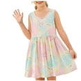 thumbnail image 1 of Edvintorg Girl Sundress Summer Sleeveless Causal Princess Dresses Cute Printed Vacation Beach Dress Size 2-12, 1 of 6