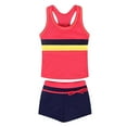 thumbnail image 1 of Edvintorg Girls 2 Piece Swimsuits Lightweight Color Block Bathing Suits Summer Swimwear with Boyshort Size 6-17, 1 of 9