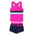 thumbnail image 1 of Edvintorg Girls 2 Piece Swimsuits Lightweight Color Block Bathing Suits Summer Swimwear with Boyshort Size 6-17, 1 of 7