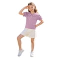 thumbnail image 1 of Edvintorg Girls Clothes Cute Peter Pan Collar Casual Tops Summer Puff Sleeve Shirts with Buttons Size 12M-9Y, 1 of 9