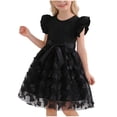 thumbnail image 1 of Edvintorg Girls Dress Size 3-10 Cute Fly Sleeve Tulle A Line Dresses Summer Crew Neck Party Sundress 2026, 1 of 6