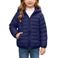 thumbnail image 1 of Edvintorg Girls Fleece Jacket Long Sleeve Loose Casual Zip up Coat Solid Color Hooded Puffer Outerwear with Pocket Teenage Girl Clothes Size 4-15, 1 of 9