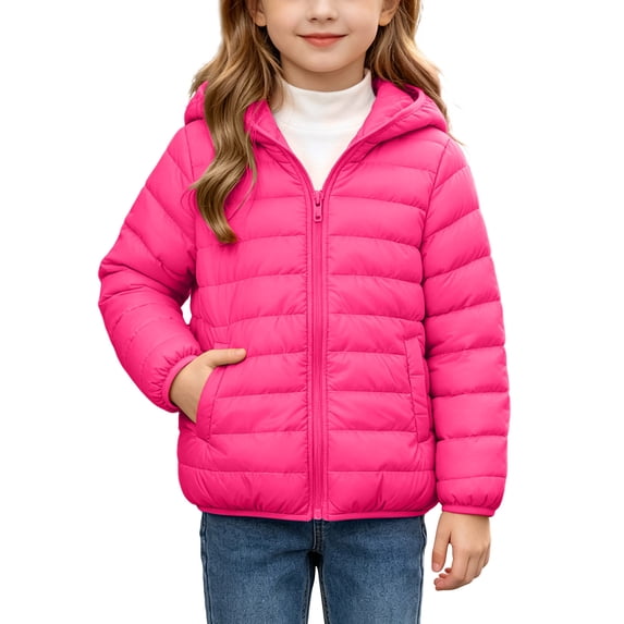 Edvintorg Girls Fleece Jacket Long Sleeve Loose Casual Zip up Coat Solid Color Hooded Puffer Outerwear with Pocket Teenage Girl Clothes Size 4-15