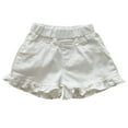thumbnail image 1 of Edvintorg Girls Jean Shorts Outdoor Cute Ruffle Elastic Waisted Casual Denim Short with Pockets Size 2-11, 1 of 4