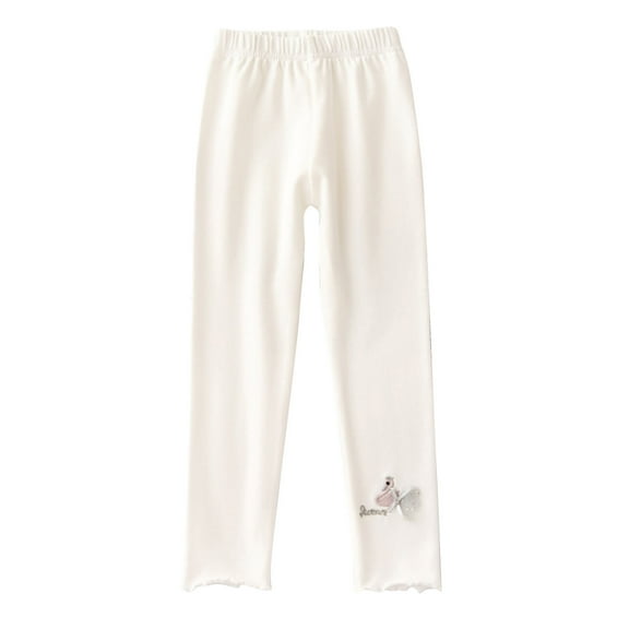 Edvintorg Girls Leggings 2-8 Years Fashion Solid Color Elastic Waist Comfortable Cotton Ruffles Leggings for Girls Winter Kids Clothes Girls