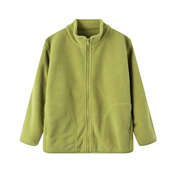 Edvintorg Girls Outerwear Solid Color Fleece Long Sleeve Zip up Jacket with Pocket Kids Clothes Girls Size 1-15