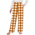 thumbnail image 1 of Edvintorg Girls Pants Fashion Plaid Printed Elastic Waist Casual Pants 4-14 Years Children Trousers with Pockets, 1 of 3