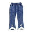 thumbnail image 1 of Edvintorg Girls Pants with Pocket Toddler Kids Baby Girls Denim Pants Fashion Cute Sweet Bow Flared Jeans Pants Trousers Children Clothes Girl, 1 of 1