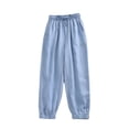 thumbnail image 1 of Edvintorg Girls Pants Summer Casual Elastic Waist Drawstring Pants Lightweight Sports Pants with Pocket Kids Clothes Girls 4-9 Years, 1 of 6